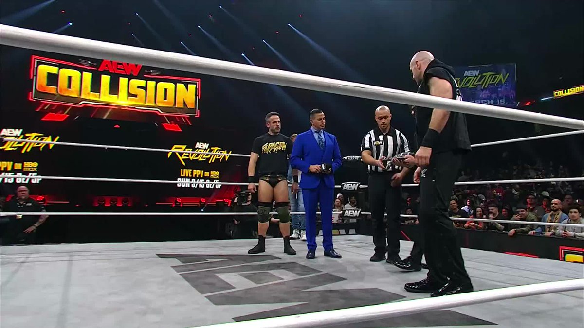 Authentic CMLL presentation with a traditional photo-op from Tony Khan in the ring holding the CMLL World Heavyweight Championship belt. TIME FOR OUR MAIN EVENT.