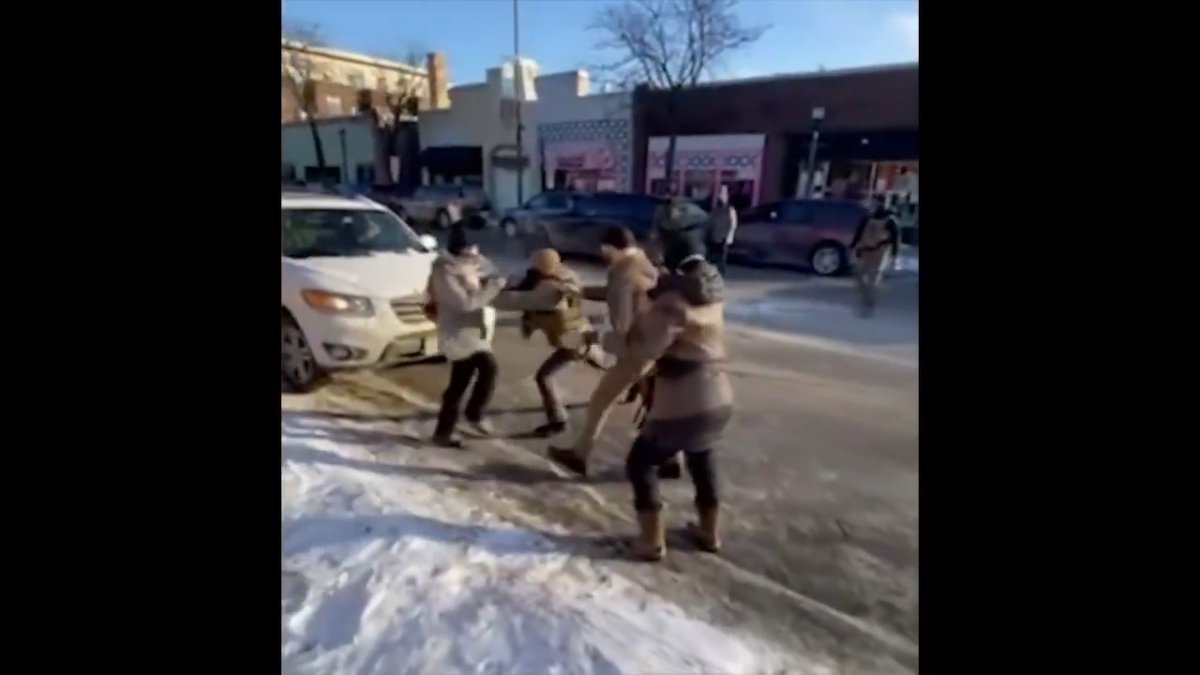 If these guys are going to charge around like maniacs, pushing people so hard they fly into the snow, and then reflexively blast pepper-spray, all within seconds, they either have catastrophic lack of self-control, or have deliberately chosen to rapidly escalate these situations
