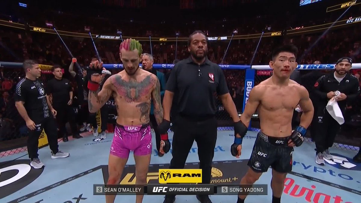 Total robbery. Absolutely no way Sean O’Malley won that over Song Yadong #UFC324