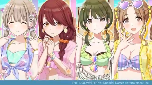 【有償限定 『シャッフリングアクティビティ 2026WINTER編』特別アイドルステップアップガシャ】 「エンジョイアイランド!」衣装を着た大崎 甜花さん、芹沢 あさひさん、市川 雛菜さん、七草 にちかさんの思い出アピール演出をご紹介しますよ~ とっても可愛いですね♪ #シャニマス #idolmaster
