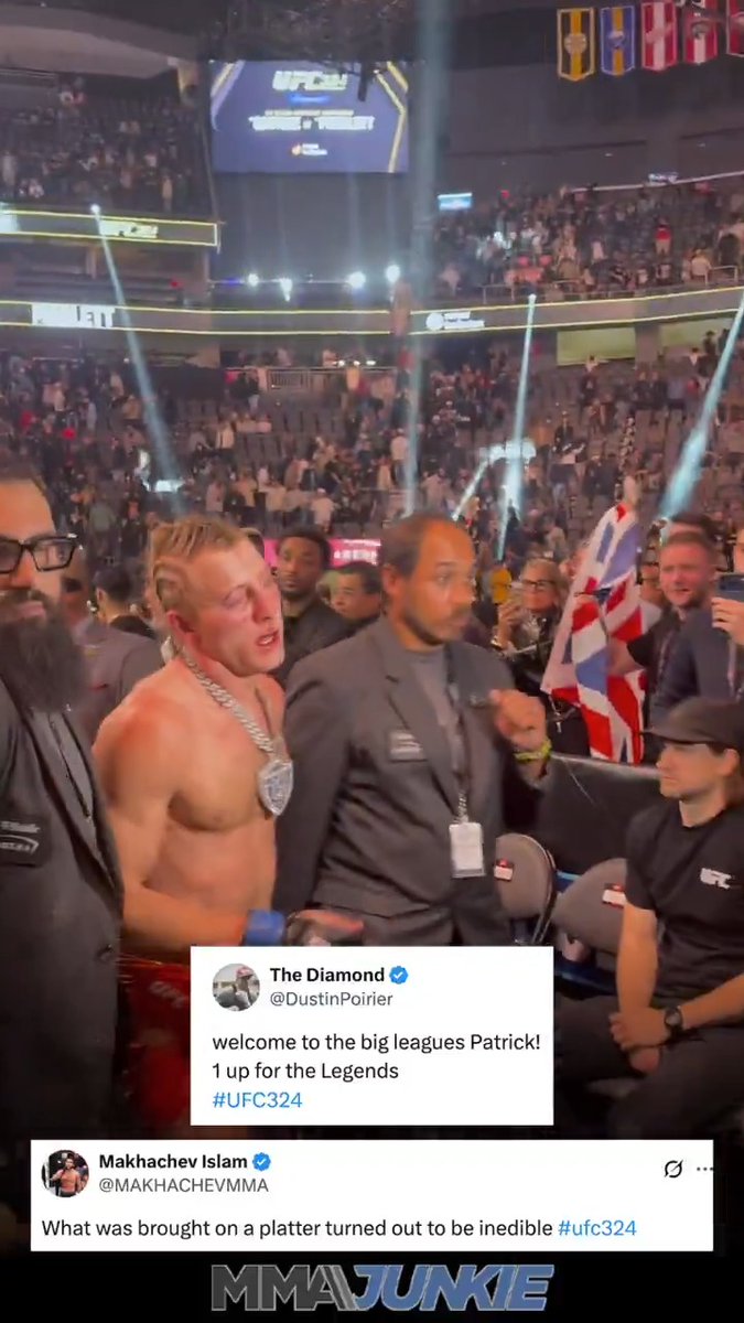 Dustin Poirier and Islam Makhachev react to Paddy Pimblett first UFC loss 😬 #UFC324