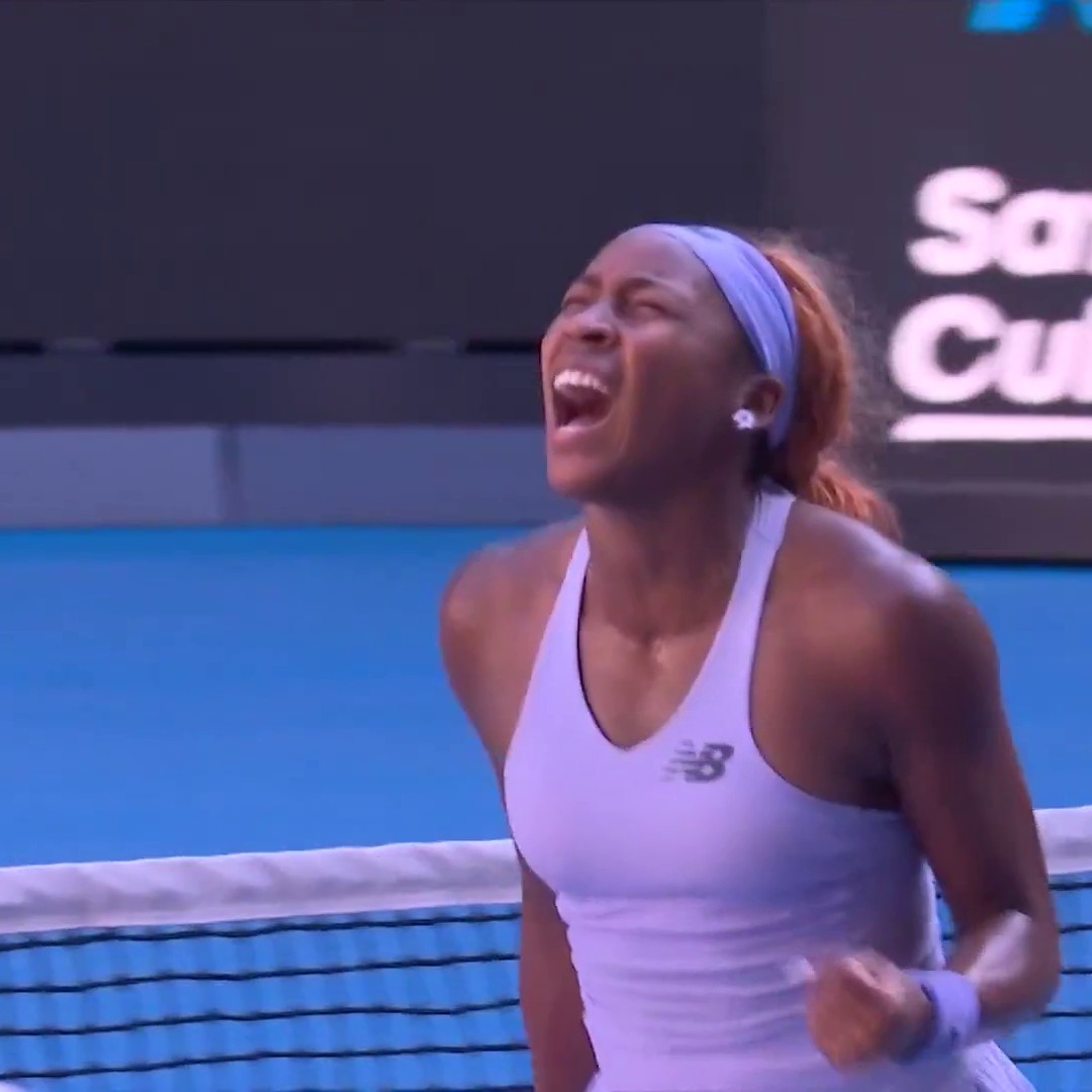 The reaction says it all 🤩 Coco Gauff advances to her third straight Australian Open quarter-final 🤝