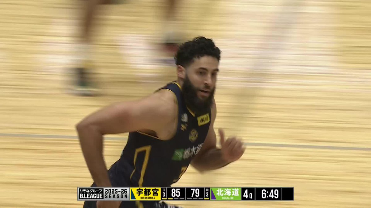1/25(日) 北海道戦 4Q #6 比江島選手のアシストから#34 ジェレット選手がアリウープダンクを叩き込む!! ▼バスケットLIVE #GrantJerrett #Transcend #BREX