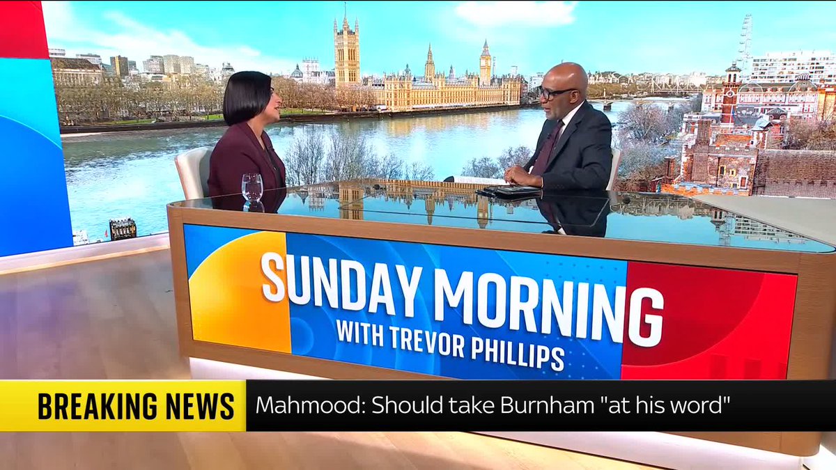 "We should take Andy at his word." Home Secretary Shabana Mahmood tells Trevor Phillips she doesn't believe in hypotheticals surrounding Andy Burnham, after his letter asking to run in the Gorton and Denton by-election. 📺 Sky 501, Virgin 602