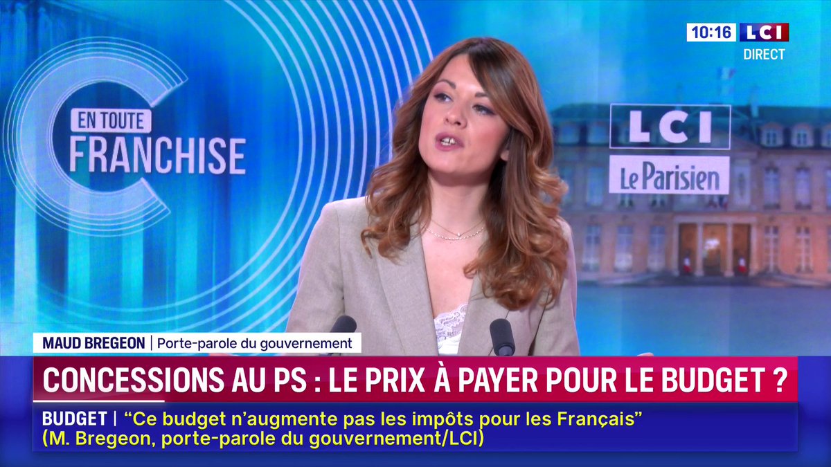 Budget : "Quand on nous dit : 'vous avez trop discuté avec le PS', très bien, moi je dis 'avec qui aurions-nous dû discuter ? Avec LFI ? Avec le RN ?", Maud BREGEON