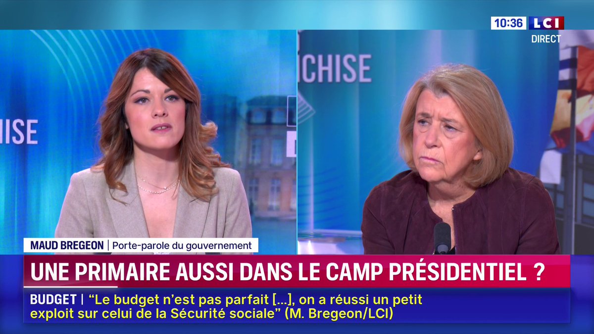 Présidentielle : "Si on a deux ou trois candidats au premier tour, tout ce petit monde regardera le débat du second tour depuis son canapé", Maud BREGEON qui appelle à une "responsabilité historique" face "à un tel risque d'avoir un 2nd tour entre Mélenchon et Bardella ou Le Pen"
