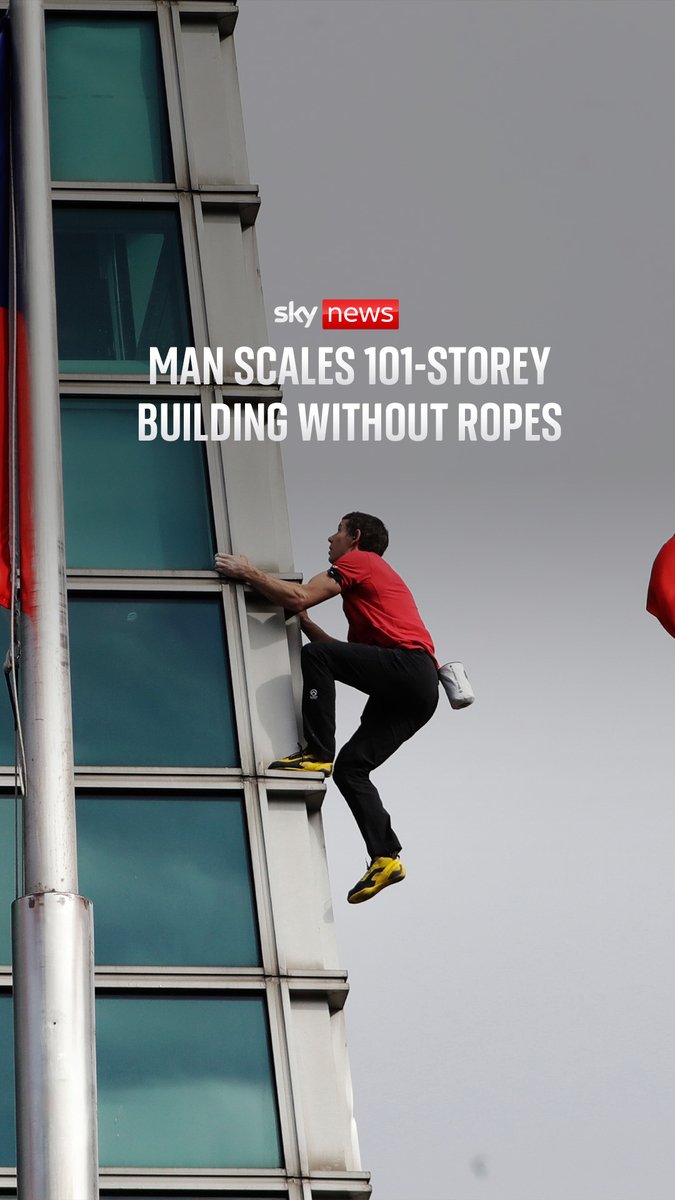 American climber Alex Honnold has scaled one of the world's tallest buildings without a rope or protective equipment. 🔗