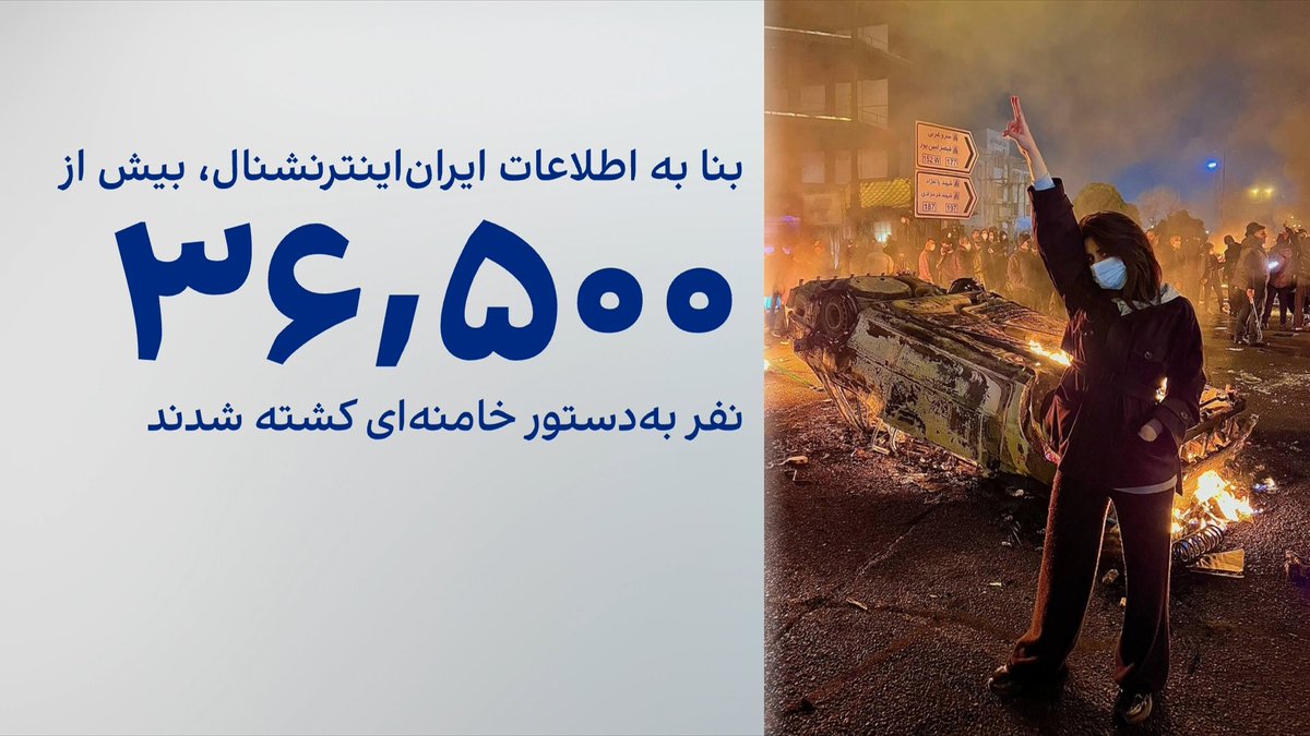 بیانیه شورای سردبیری ایراناینترنشنال درباره جنایت هولناک جمهوری اسلامی دو هفته پس از راهپیمایی ضدحکومتی میلیونها ایرانی، شورای سردبیری ایراناینترنشنال با انتشار بیانیهای جدید و با استناد به مدارک و روایتهای تازه از جنایت هولناک جمهوری اسلامی گزارش داد دستکم ۳۶ هزار و ۵۰۰ ایرانی در بزرگترین قتلعام خیابانی تاریخ کشته شدند.