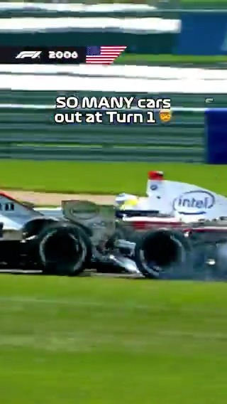 Over and over for Heidfeld! 😱 There were sooo many cars crashing out in this pile up at Indianapolis in 2006 💥 #F1