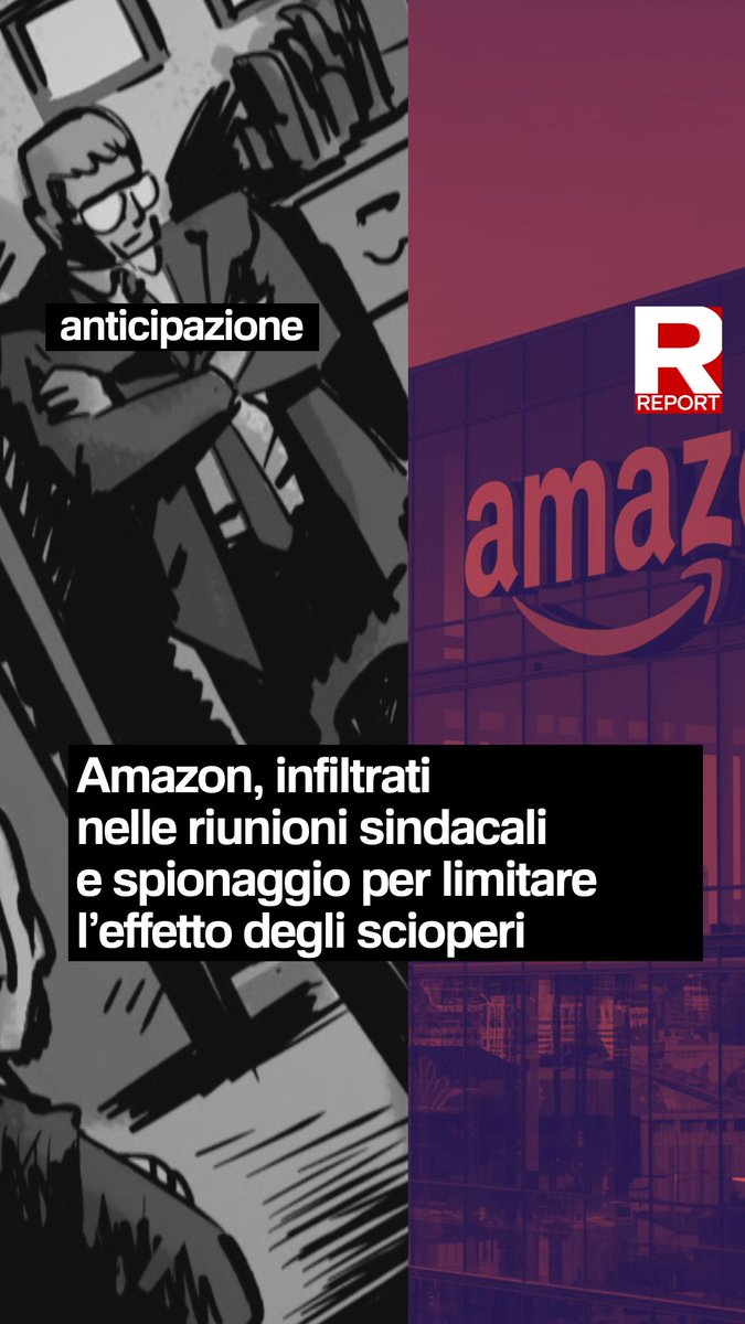 Report è entrato in possesso di un documento riservato di Amazon che sintetizza l’attività di intelligence svolta dal Tera Team di Amazon sullo sciopero del sindacato SI Cobas del 3 luglio 2021. #Report stasera 20.30 #Rai3