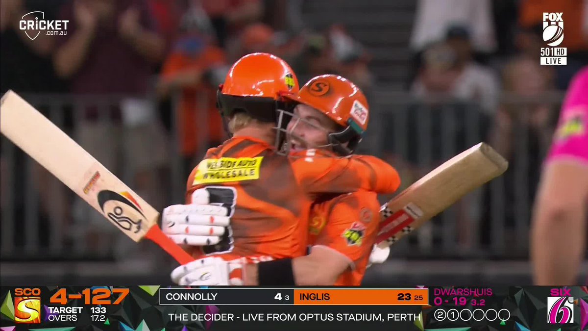 🚨 PERTH SCORCHERS WON THE BBL FOR A HISTORIC 6TH TIME. 🚨 - Captain Mitchell Marsh wins the BBL ahead of the T20 World Cup.