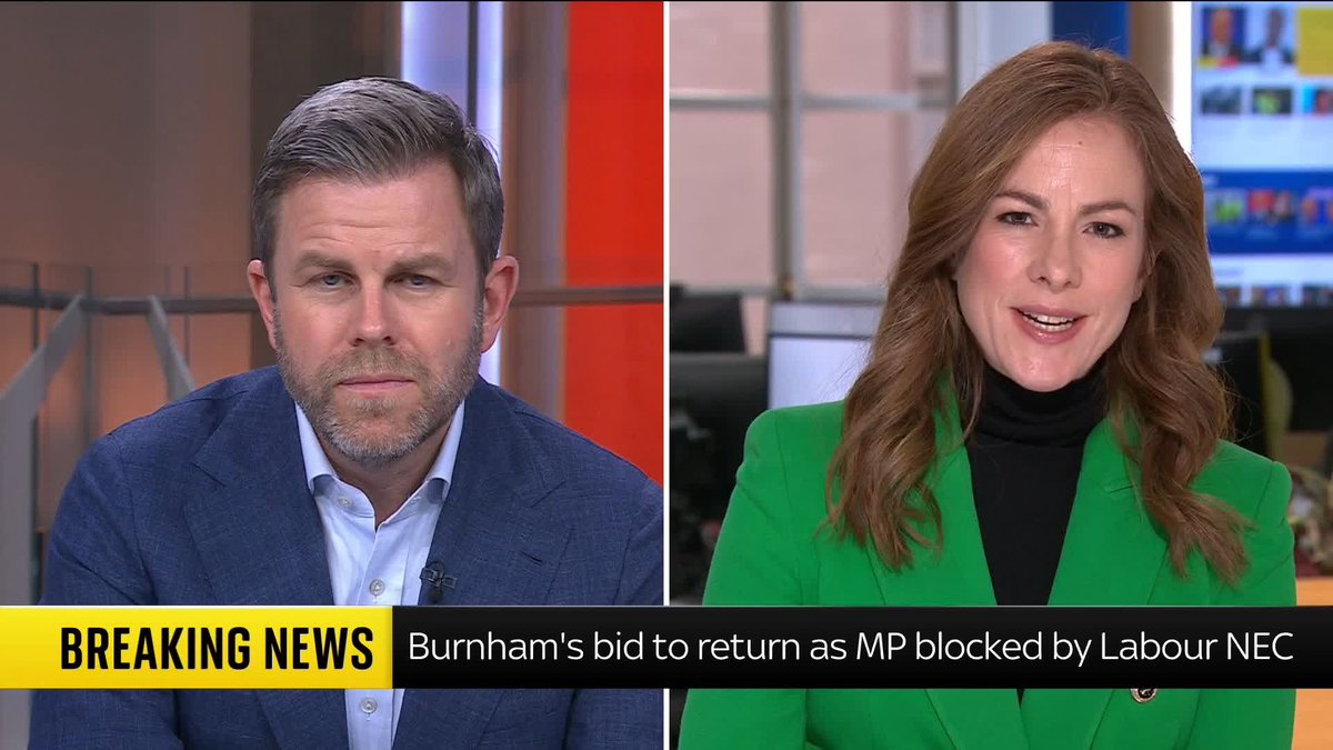 BREAKING: Labour's National Executive Committee releases a statement explaining its decision to block Greater Manchester mayor Andy Burnham from running in the Gorton and Denton by-election. Latest 🔗 📺 Sky 501 and YouTube