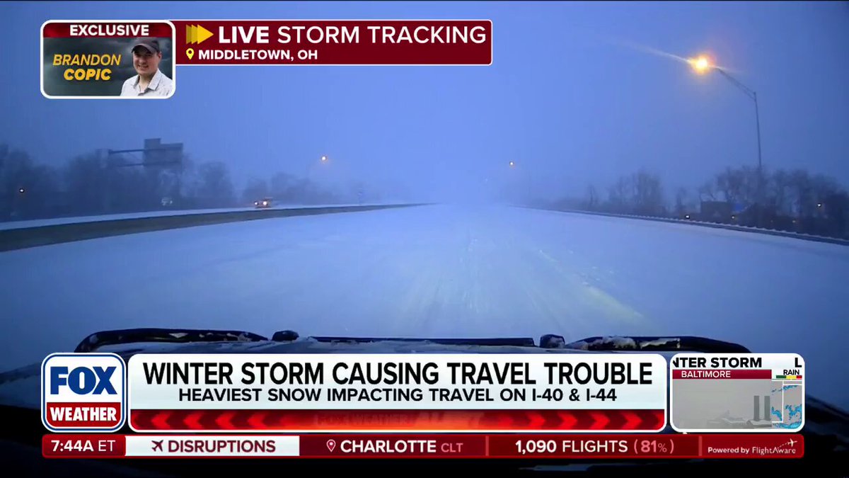 SNOW TAKING OVER❄️: Heavy snow has been pounding Ohio since early this morning. FOX Weather Exclusive Storm Tracker Brandon Copic is on the roads near Cincinnati, where travel looks treacherous. The Cincinnati DOT has closed State Route 350 at Fort Ancient due to the conditions.