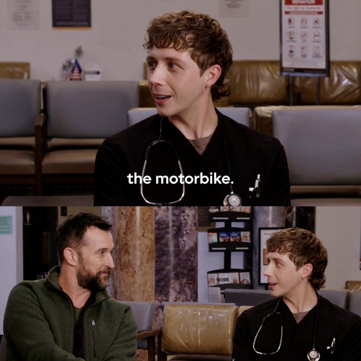 You all clocked the helmet. #ThePitt #NoahWyle #GerranHowell