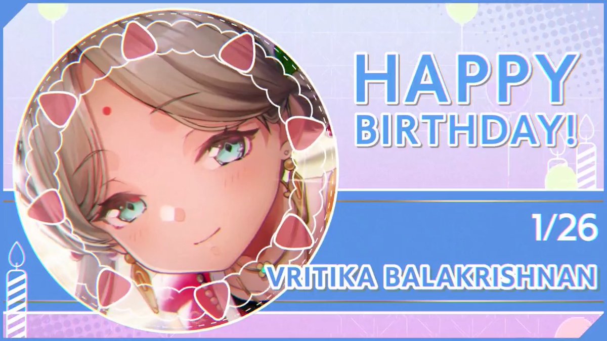 🎊🎂HAPPY BIRTHDAY！！🎂🎊 本日1月26日は、 第31X部隊所属 ヴリティカ・バラクリシュナンの誕生日🎉 #ヴリティカバラクリシュナン生誕祭2026 #ヘブバン