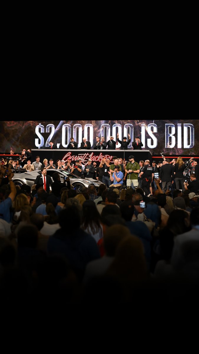 Pure goosebumps on the block. This one-of-one 2026 #Corvette “Stars & Steel” ZR1X delivered a $2.6 million moment, with 100% of the hammer price benefiting the Tunnel to Towers Foundation Foundation. Learn more: