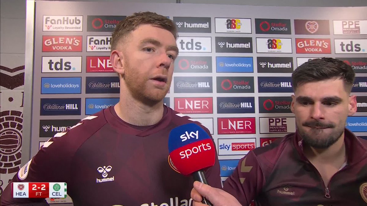 💔 "A bit disappointed not to come away with three points" 💪 "We were the best team for sure" Hearts goalscorers Stuart Findlay and Cláudio Braga on today's draw with Celtic and what it means in the race for the title 🏆