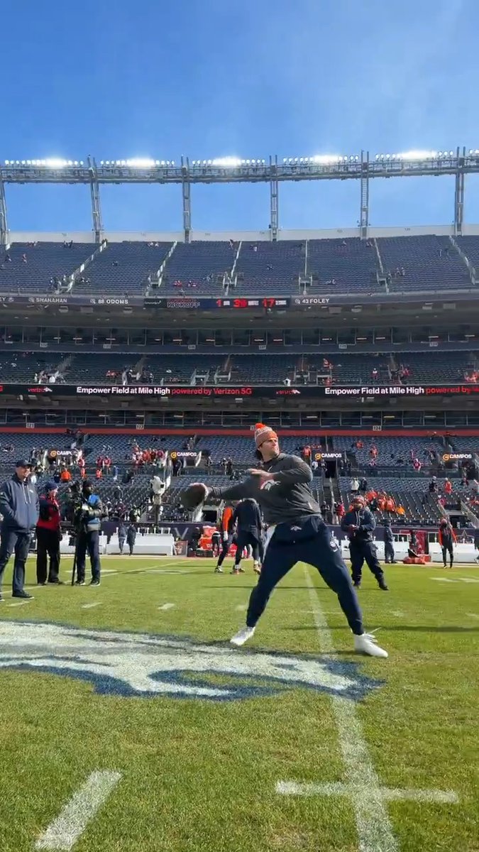 Stidham getting loose 🎯 NEvsDEN – 3pm ET on CBS/Paramount+ Stream on NFL+
