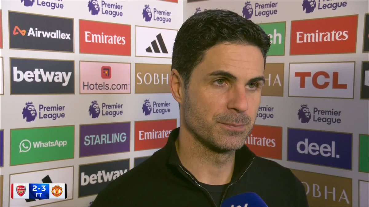 "We have to congratulate them, it happened in a really strange way to be fair." Mikel Arteta says his players need to reminded how good they are after their defeat to Man Utd 😳