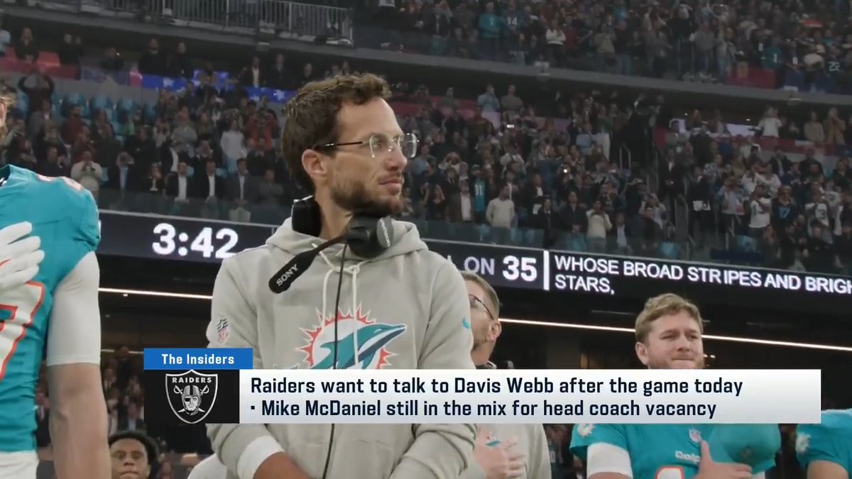 Mike McDaniel is still in the mix for the Raiders HC job, per Ian Rapoport.