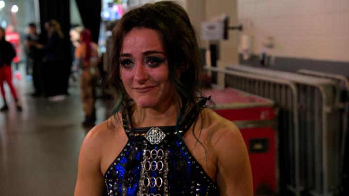 John Cena coming up to console Lyra Valkyria who was emotional after her match against Becky Lynch ❤️ 📺 WWE: Unreal Season 2 is now playing