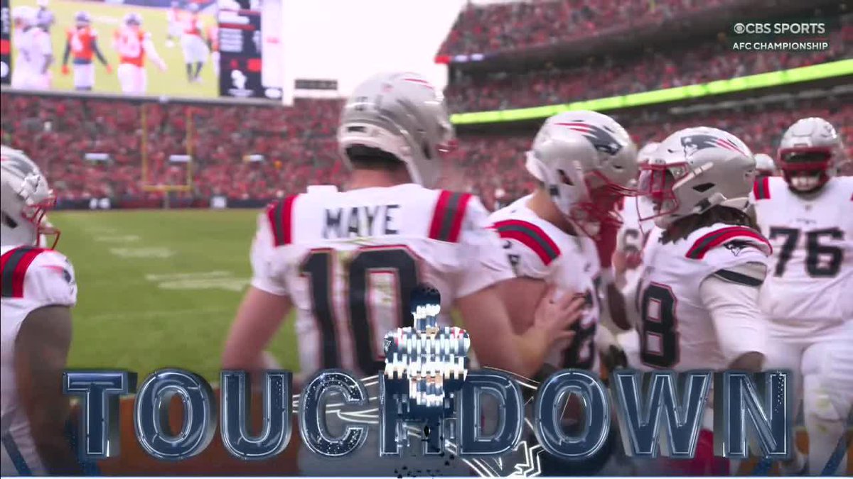 DRAKE MAYE TAKES IT HIMSELF ‼️ Patriots tie it up 7-7 in Denver. (📺 CBS)
