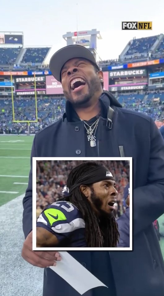 😭😂 Richard Sherman couldn’t believe we asked him to sign this.