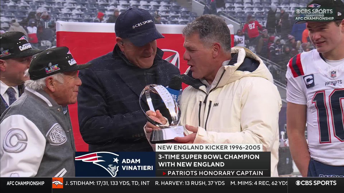 Robert Kraft with the Lamar Hunt Trophy once again