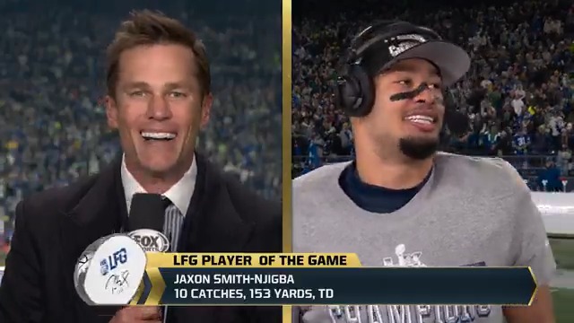 "You are going to the Super Bowl, my man!" JSN is Tom Brady's #LFG Player of the Game after the Seattle Seahawks punched their ticket to Super Bowl LX! 💪