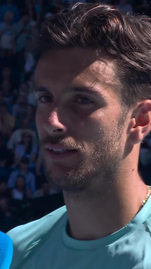 Lorenzo Musetti on facing Djokovic next at the Australian Open: "Novak, we played many many times. Every time it's a lesson first of all" 😂