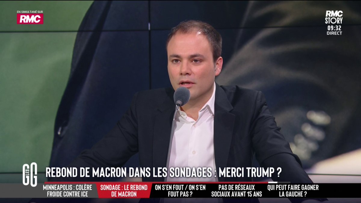🕶️ 🇫🇷 Rebond de Macron dans les sondages : Pour Charles Consigny : "Macron c'est COMMUNICATOR. Les lunettes sont très étudiées, l’accent français exagéré. Il a dit ce qu’il fallait dire et retrouve son adversaire préféré : la bête immonde" #GGRMC
