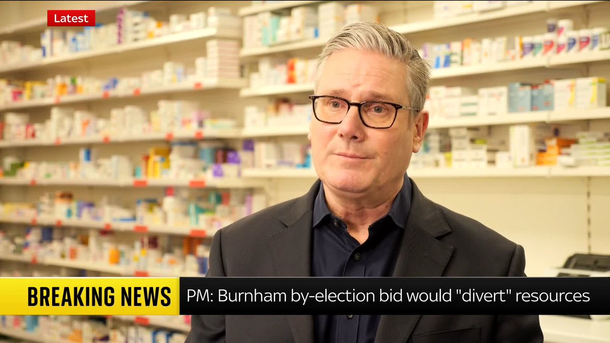 'Burnham and I work well together', says Sir Keir Starmer. . Beth Rigby asks the Prime Minister about a potential leadership challenge following Burnham's bid to return as an MP. 📺 Sky 501, Virgin 602, Freeview 233 and YouTube