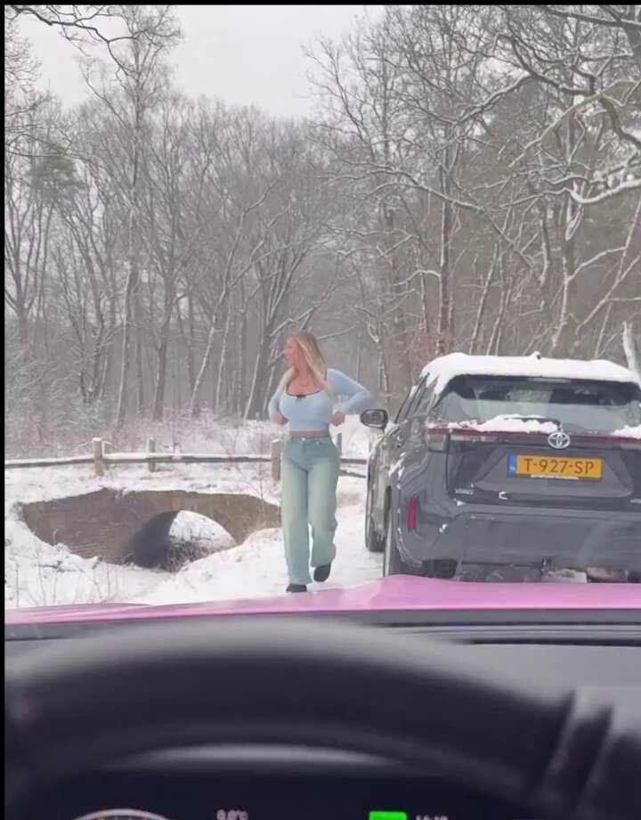 What is the urgent need to remove bra in such a cold weather and even on road?