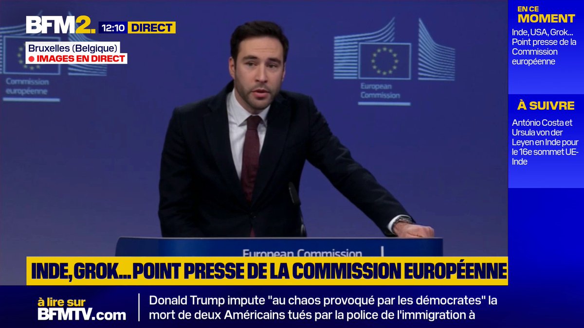 💬 "Il y a du contenu antisémite, des trucages non consensuels de femmes et du contenu pédopornographique" La Commission européenne annonce l'ouverture d'une enquête sur Grok, l'intelligence artificielle d'Elon Musk #BFM2