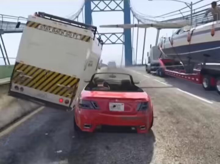A player somehow gets Franklin on the bonnet during the mission, in pure chaos. 😂