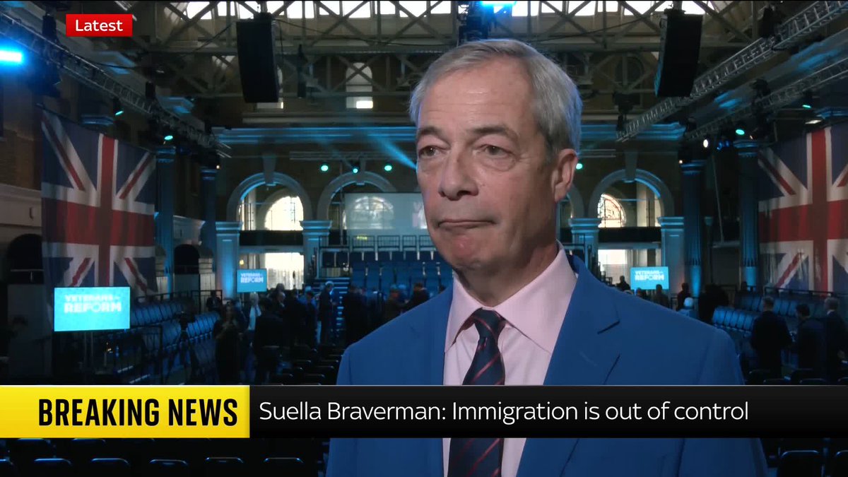 "We're a party that accepts talent", Nigel Farage says after Suella Braverman becomes Reform's eighth MP. 📺 Sky 501, Virgin 602, Freeview 233 and YouTube