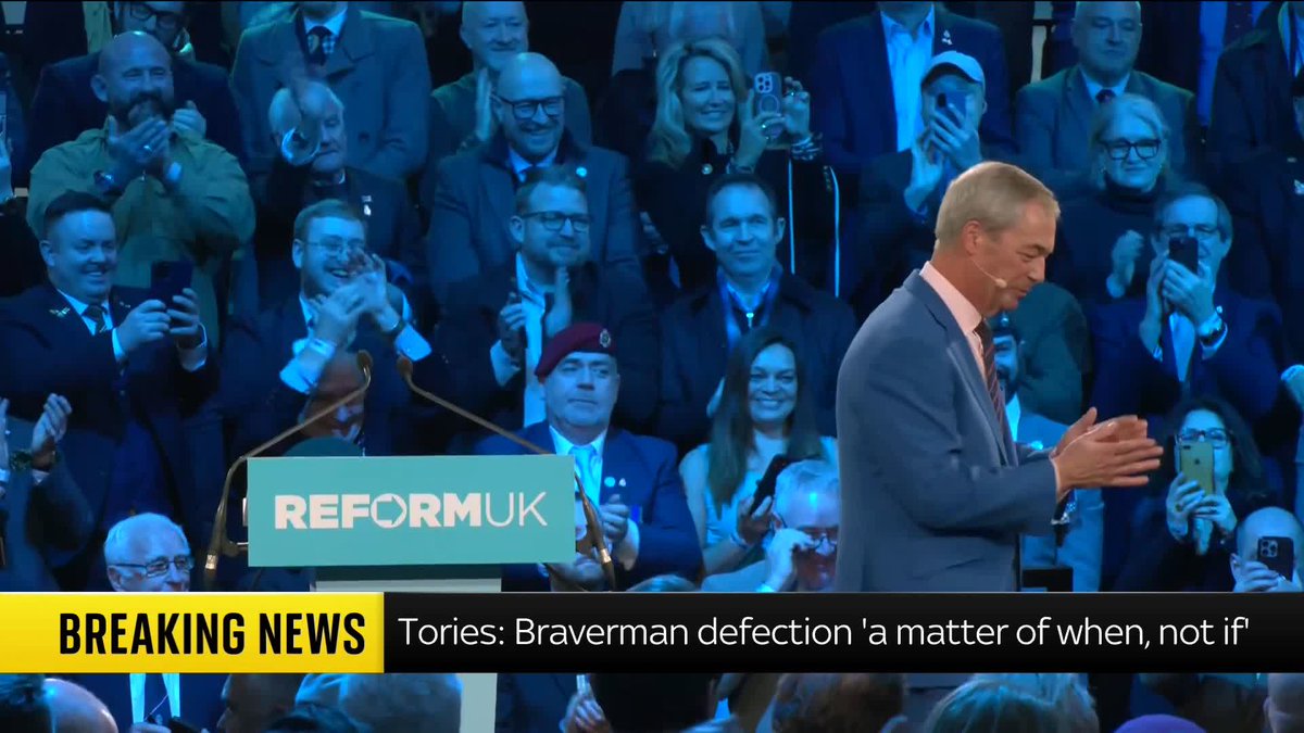 BREAKING: The Conservatives have reacted to Suella Braverman's defection to Reform UK, saying it was 'a matter of when, not if', and that Nigel Farage's party is 'doing their spring cleaning'. 📺 Sky 501, Virgin 602, Freeview 233 and YouTube