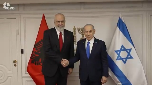Prime Minister Benjamin Netanyahu met today with Albanian Prime Minister Edi Rama Edi Rama, at the Prime Minister's Office in Jerusalem. They held a private meeting, followed by an expanded meeting with their staffs, and then issued statements.