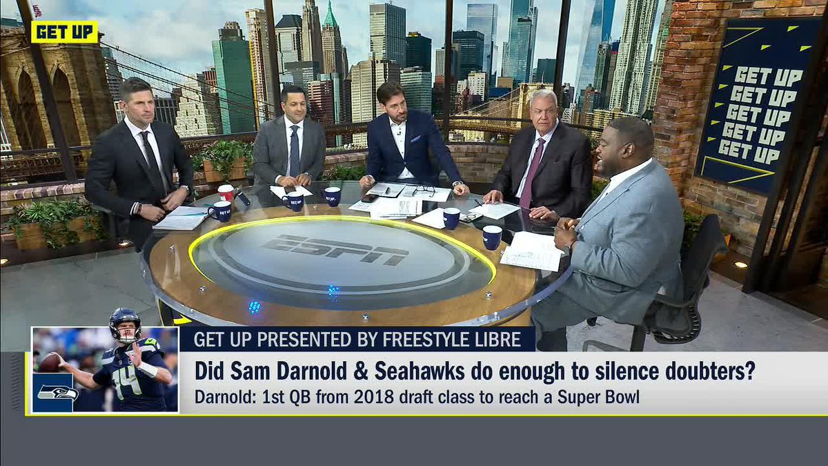 "It's amazing. ... You know what this speaks of? Development isn't linear in the NFL." —Damien Woody on Sam Darnold being drafted behind Baker Mayfield and ahead of Josh Allen and Lamar Jackson