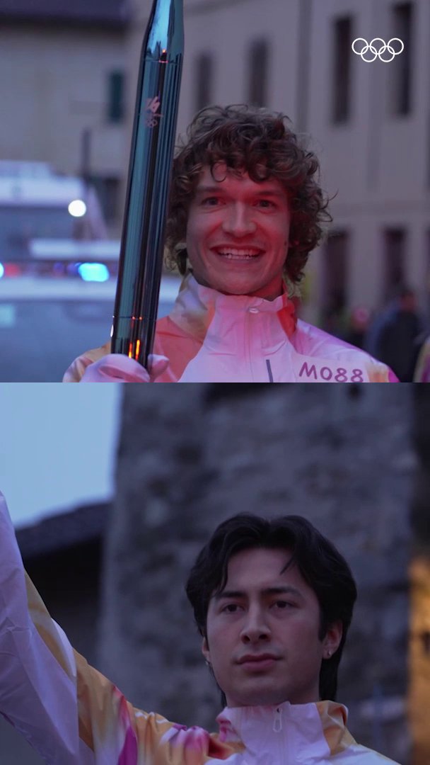 O encontro que esquentou ainda mais o Revezamento da Tocha! 🔥 Hudson Williams e Connor Storrie e o encontro das Tochas Olímpicas foi coisa de CINEMA. #TorchRelay2026 #MilanoCortina2026 #HeatedRivalry #HudCon