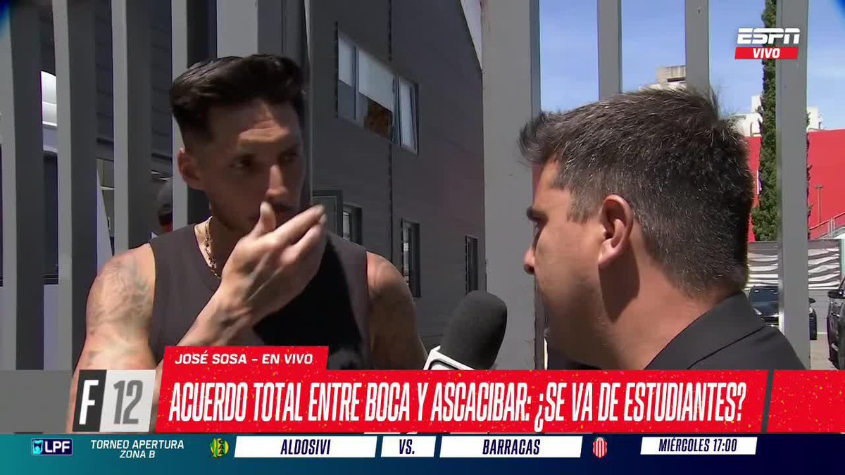 🗣️ "ÉL SABRÁ QUÉ TIENE QUE HACER" José Sosa, emblema e ídolo de Estudiantes, se refirió a la posible partida de Ascacibar a Boca. ▶ Mirá #ESPNF12 en el Plan Premium de #DisneyPlus