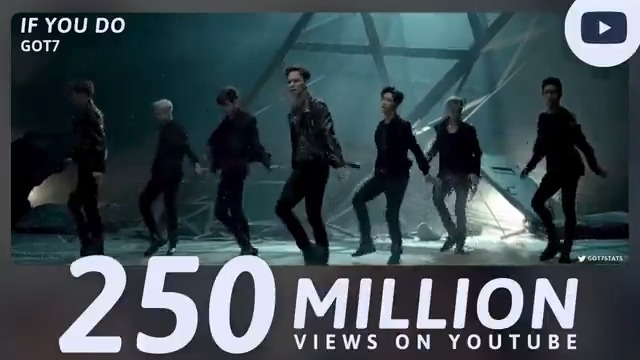 “If You Do” music video has now surpassed 250 million views on YouTube. GOT7 - If You Do (니가 하면) — GOT7 GOT7 (갓세븐) #GOT7 #갓세븐 #GOT7_IfYouDo #갓세븐_니가하면