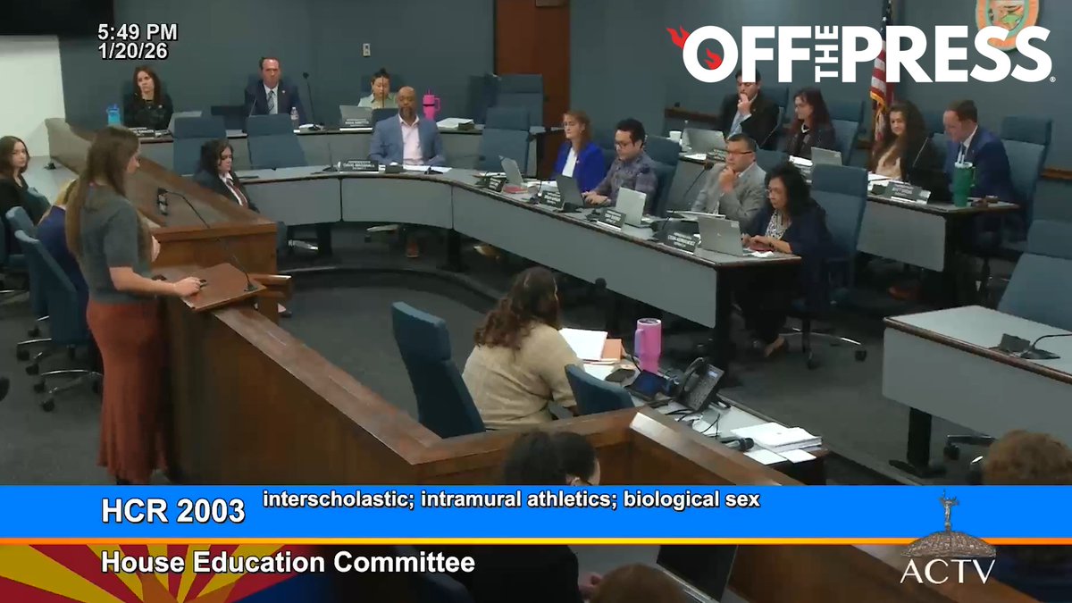 🚨 WATCH: A female volleyball player describes being forced to compete against a biological male while urging Arizona lawmakers to separate sports based on biological sex. Kaylie Ray, a former member of the Utah State University women's volleyball team, spoke in support of HCR 2003 to the Arizona House Education Committee on Tuesday. The bill would require sports teams and use of athletic facilities in the state be separated by biological sex. Ray told lawmakers she and her teammates feared for their safety when competing against the biologically male opponent, as well as were "disheartened by the lack of fairness." She said the opponent's physical strength was "far superior to anyone else's on the court." "Our basic right to a fair and safe competition was violated ... We were repeatedly dismissed and abandoned because leaders were afraid to speak the truth," Ray said.