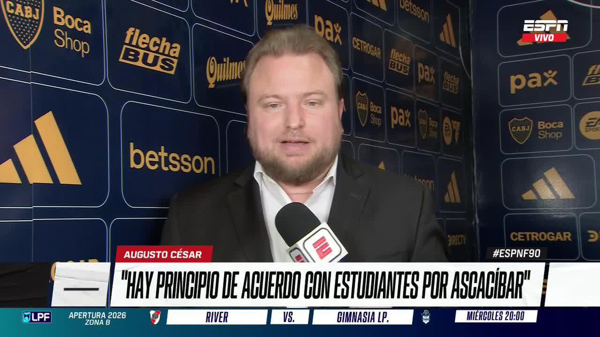 🚨 ¡HAY PRINCIPIO DE ACUERDO ENTRE BOCA Y ESTUDIANTES POR EL RUSO ASCACÍBAR! 🚨 ℹ️ Augusto Cesar 📺 #ESPNF90 | #DisneyPlus Plan Premium
