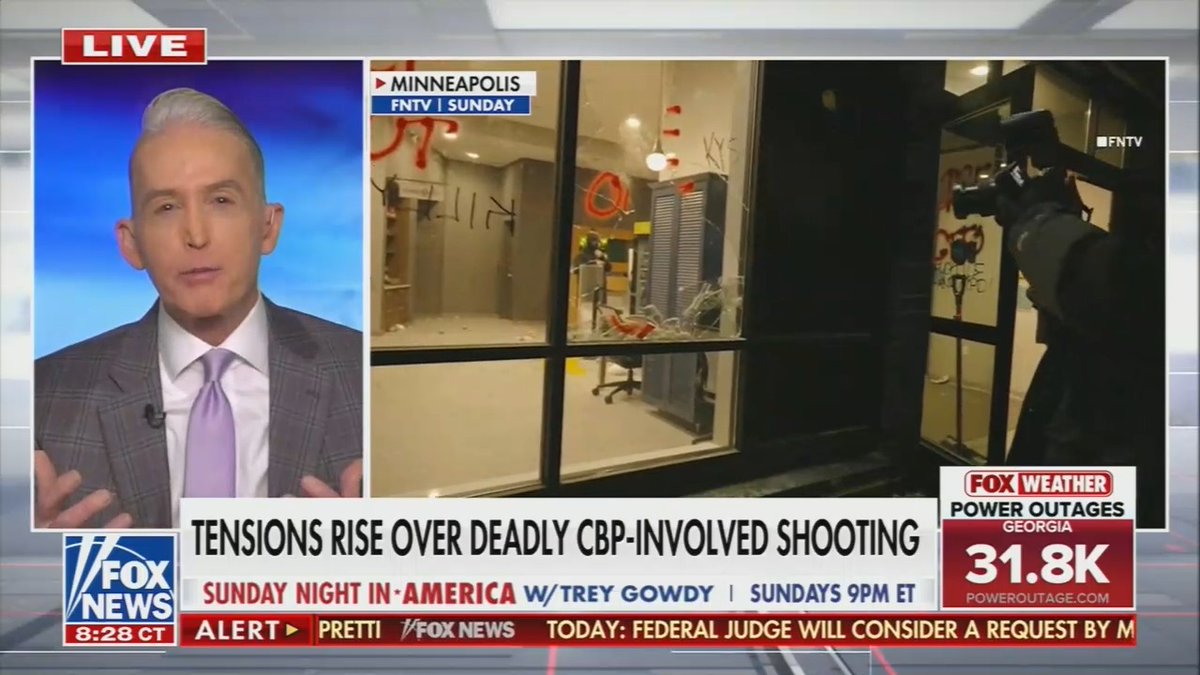 Fox: You remember Kyle Rittenhouse and how he was made a hero on the right. I am sure there are people on the conservative side who are saying, 'You mean you can't take a firearm to a protest? Because you were just celebrating the guy for doing it a couple of years ago.' Alex Pretti's firearm was lawfully being carried. He didn't point it at the cops.