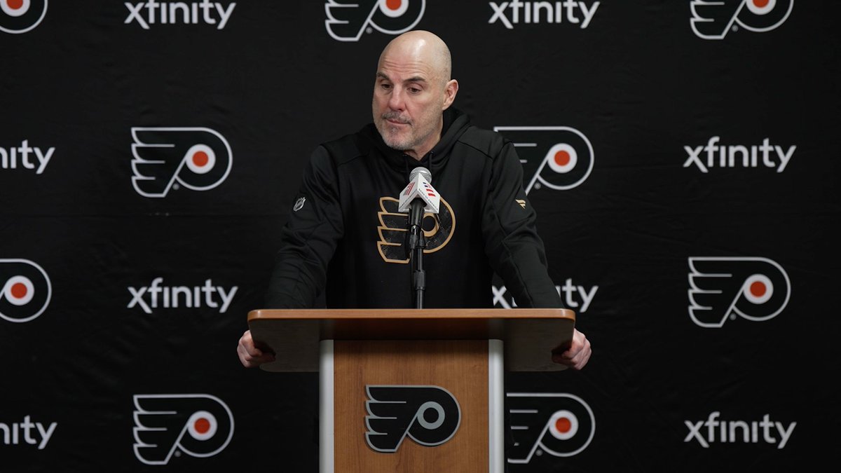 Lineup updates for #NYIvsPHI: • Goaltender Sam Ersson gets the start. • Forward Nikita Grebenkin draws into the lineup. Garnet Hathaway comes out. Hear from head coach Rick Tocchet and forward Bobby Brink following Monday's morning skate.
