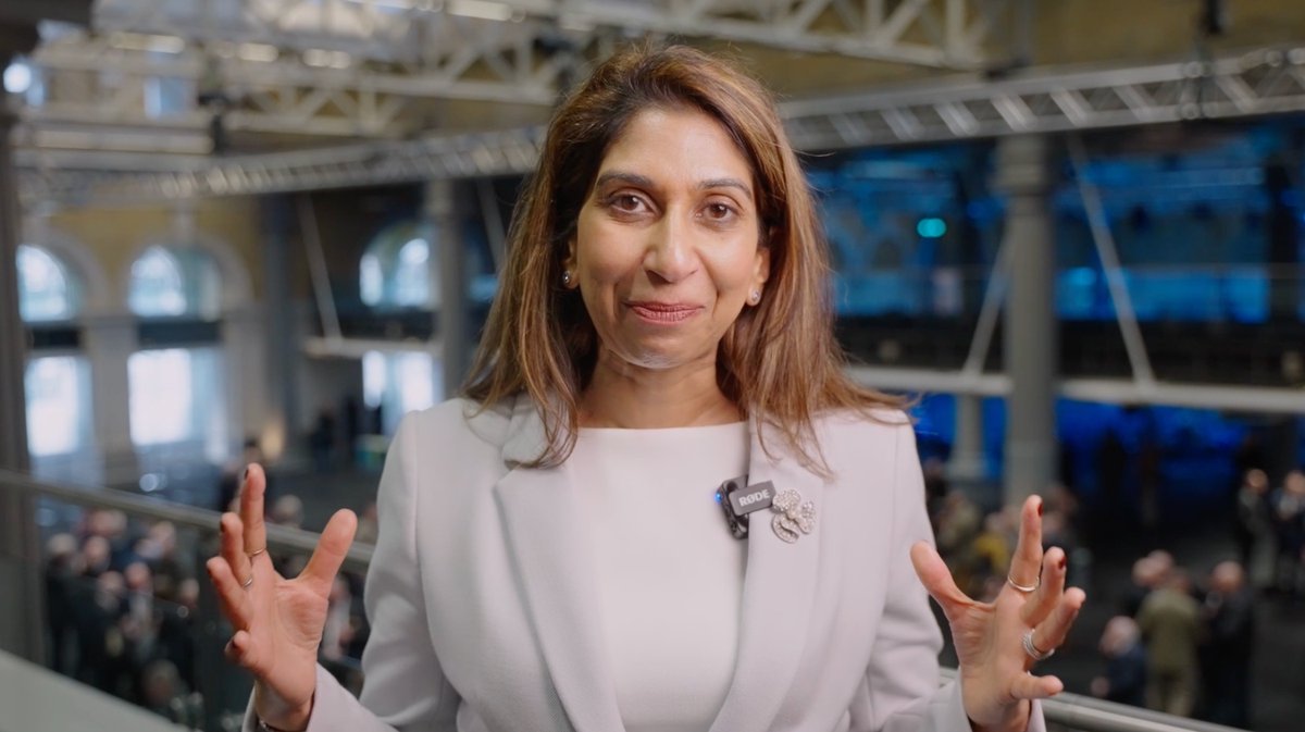 WATCH: Suella Braverman reacts to her momentous defection today. 👇