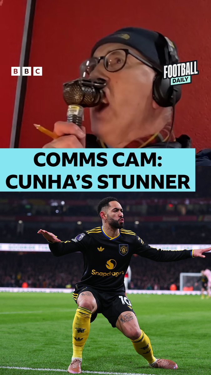 🤩 "Wild celebrations, an unbelievable strike!" United fans will LOVE watching this commentary back... 🗣️ John Murray calling the winning moment in a memorable game in North London #BBCFootball #Cunha #MUFC