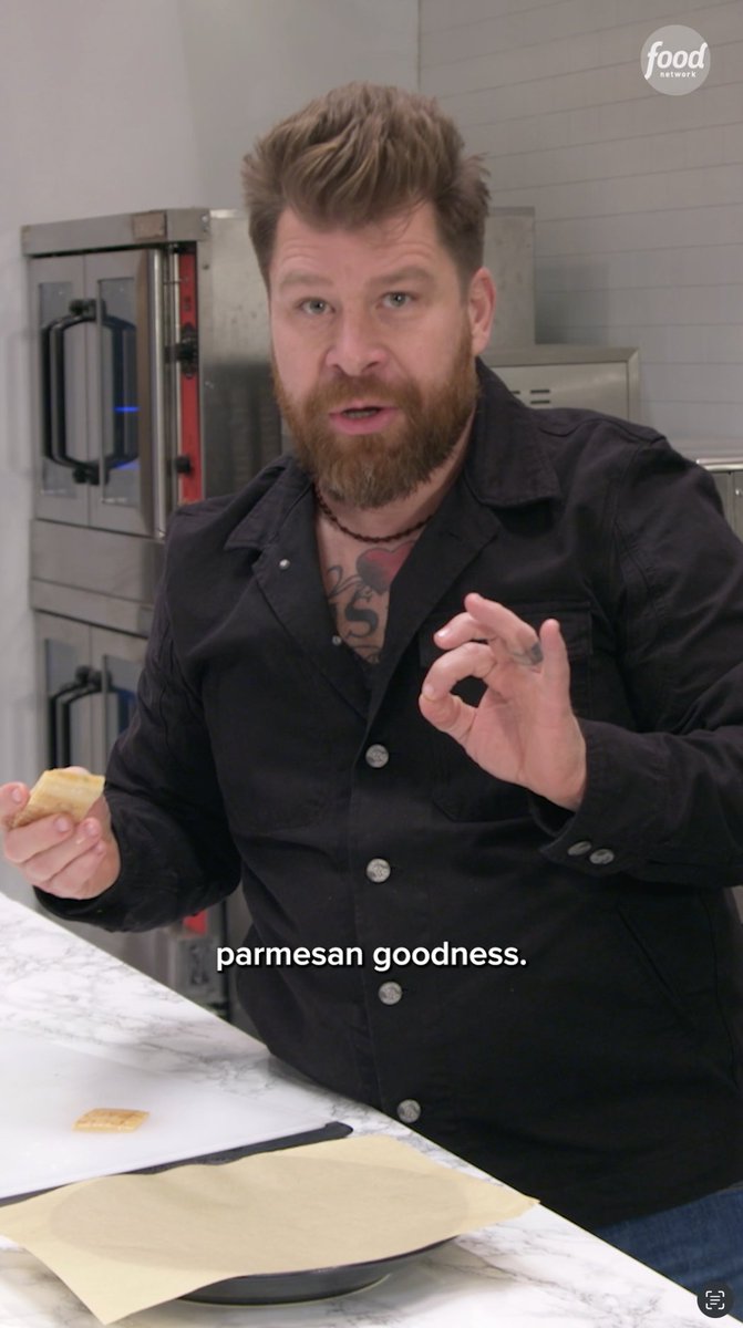 Leftover Parmesan cheese rinds become puffy, savory little croutons with jonathon sawyer's microwave trick! 🧀 #WildcardKitchen > Tomorrow @ 9|8c