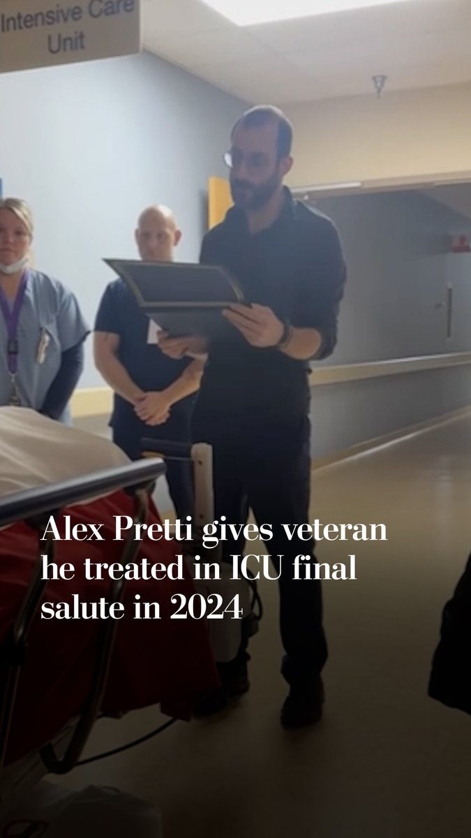 Alex Pretti, the man fatally shot by Border Patrol on Saturday, gave a final salute to a veteran while he was an intensive care nurse in 2024.